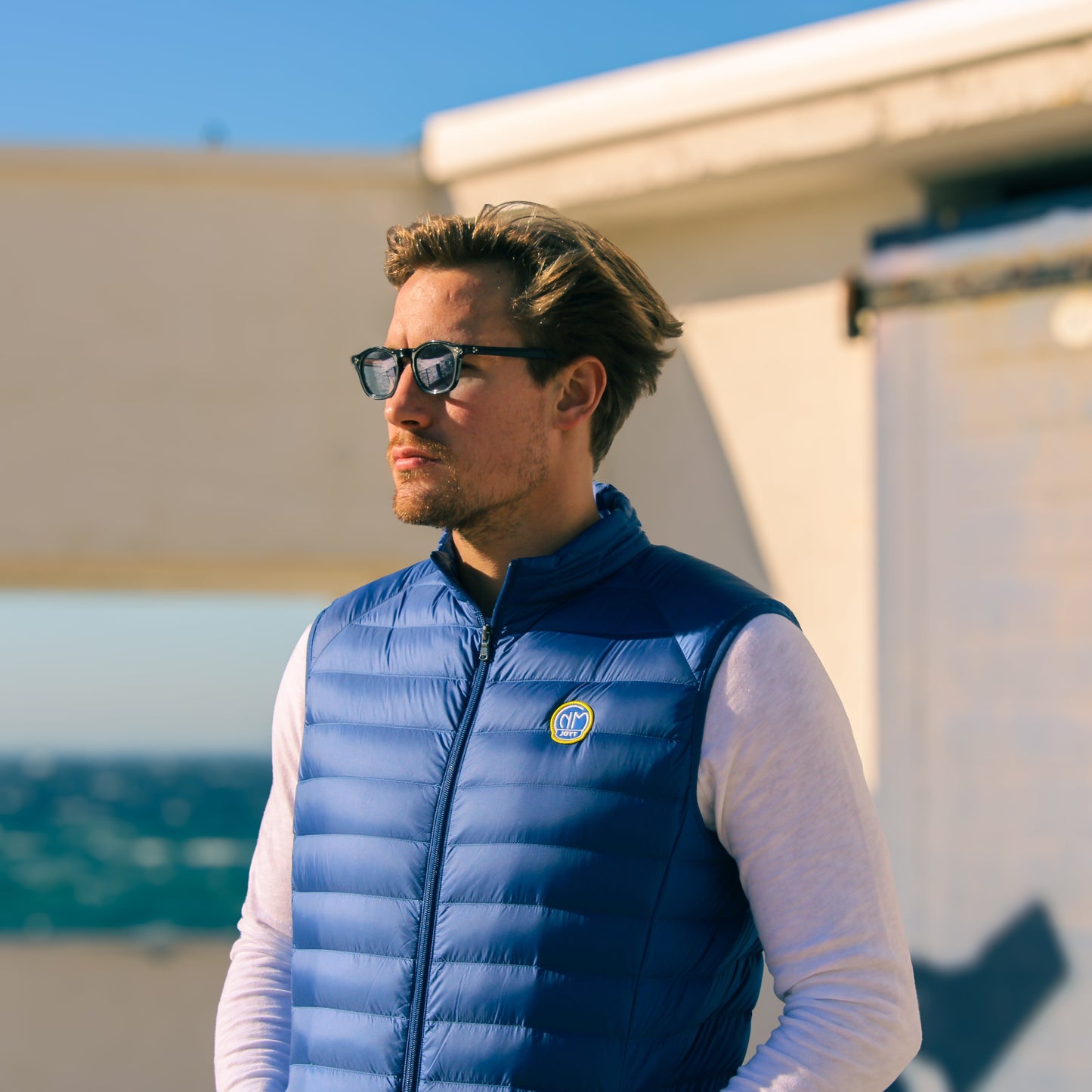 veste sans manche adulte CNM x Jott matelassé et remplissage en plume et duvet éthique