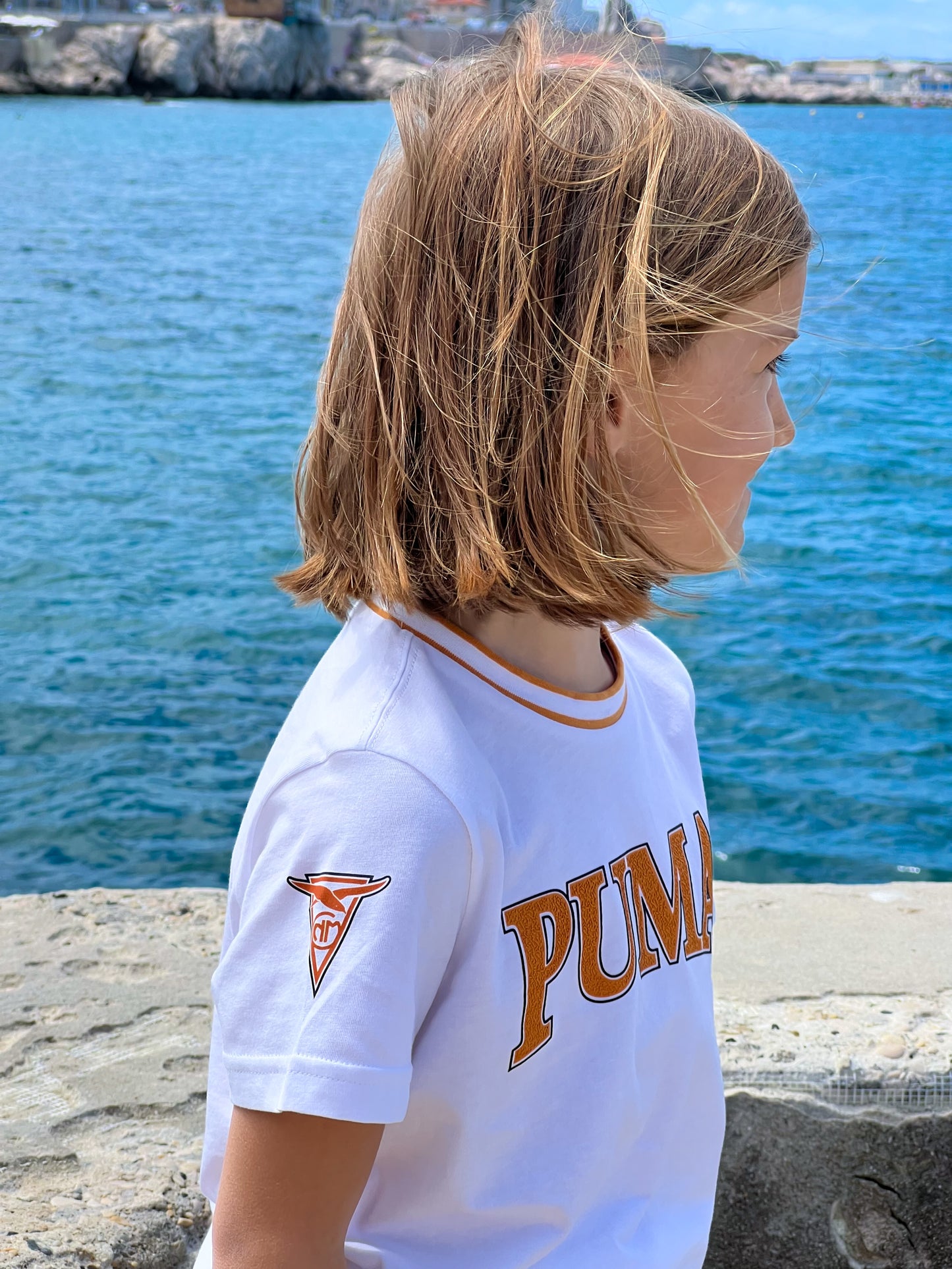 T-shirt blanc logo orange, CNM x PUMA