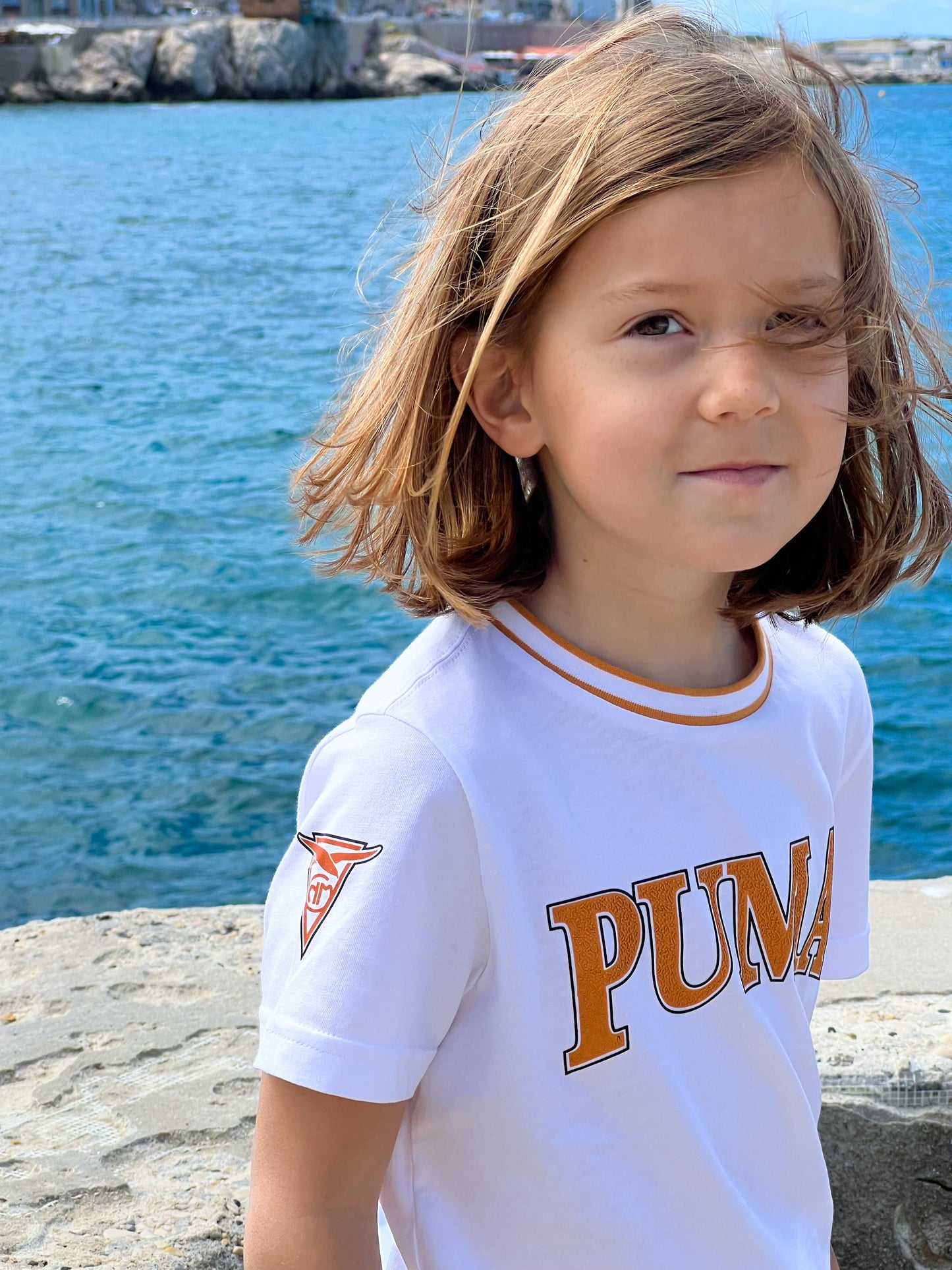 T-shirt blanc logo orange, CNM x PUMA