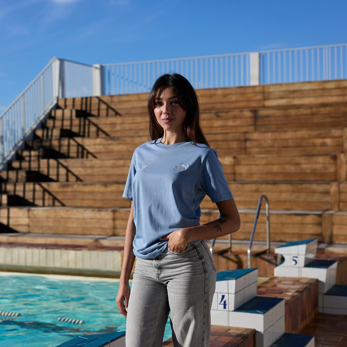 T-Shirt Puma Cercle des Nageurs de Marseille Bleu froid