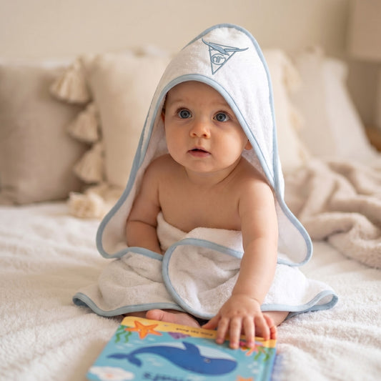 Cape de Bain bébé Bleu - Logo CNM / Le Cercle