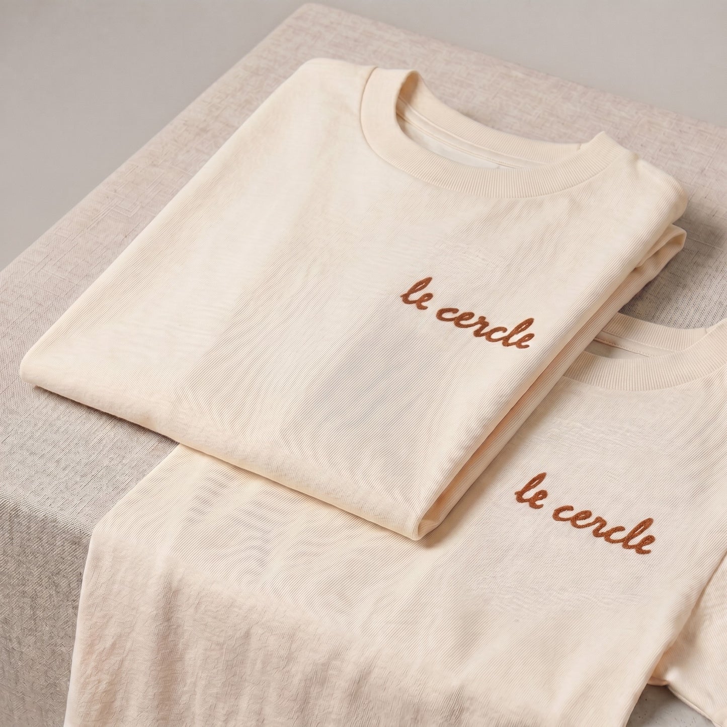 T-shirt enfant écru "Le Cercle" - Mixte