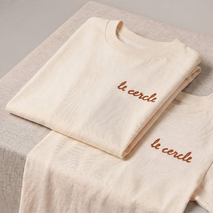 T-shirt enfant écru "Le Cercle" - Mixte