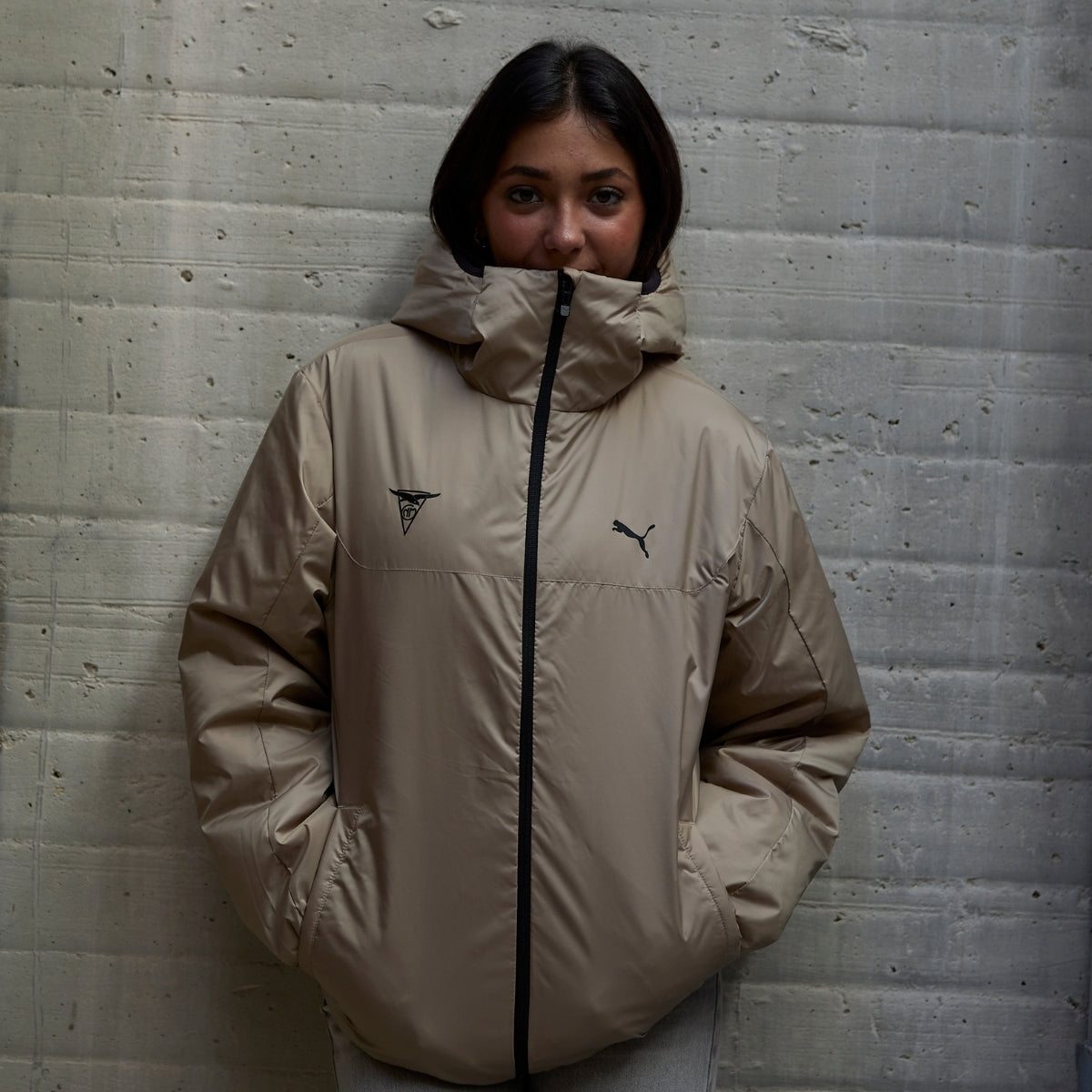 Doudoune à capuche Puma x Cercle des Nageurs de Marseille – Beige