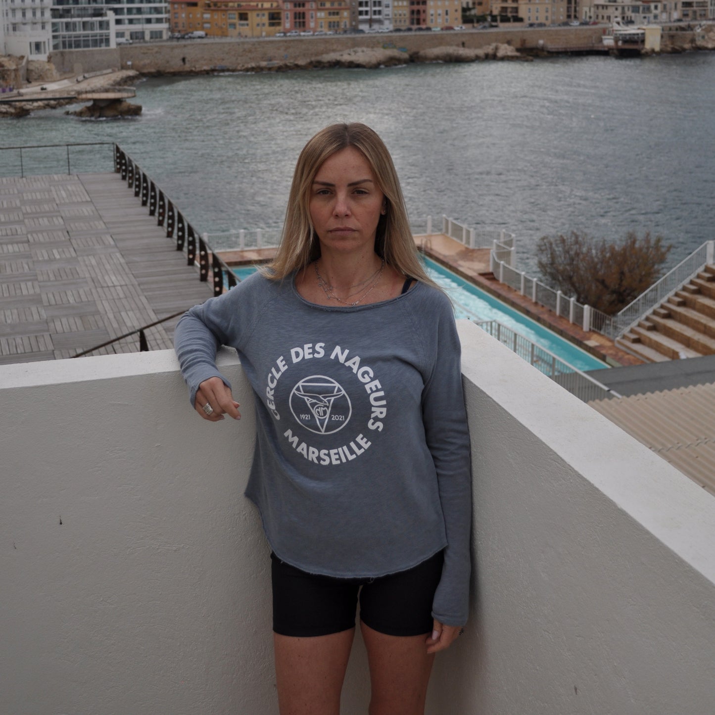 T-Shirt manches longues - American Vintage x Cercle des Nageurs de Marseille - Femme