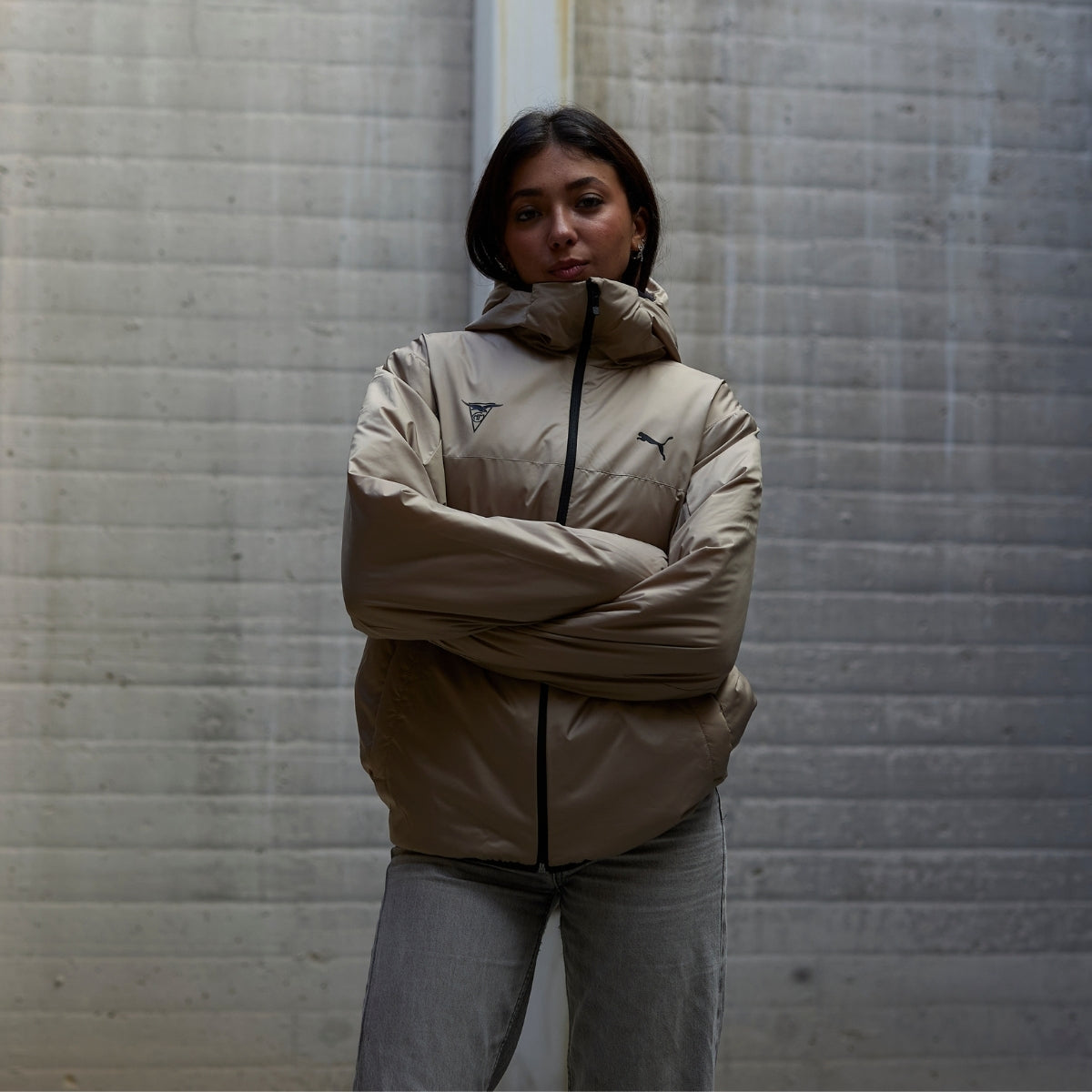 Doudoune à capuche Puma x Cercle des Nageurs de Marseille – Beige